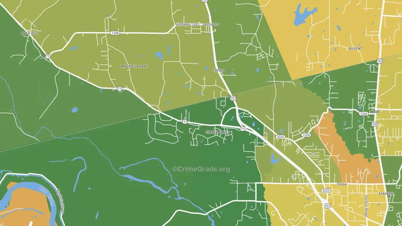 Timber Trails, LA Map of Drug-Related Crime Rates