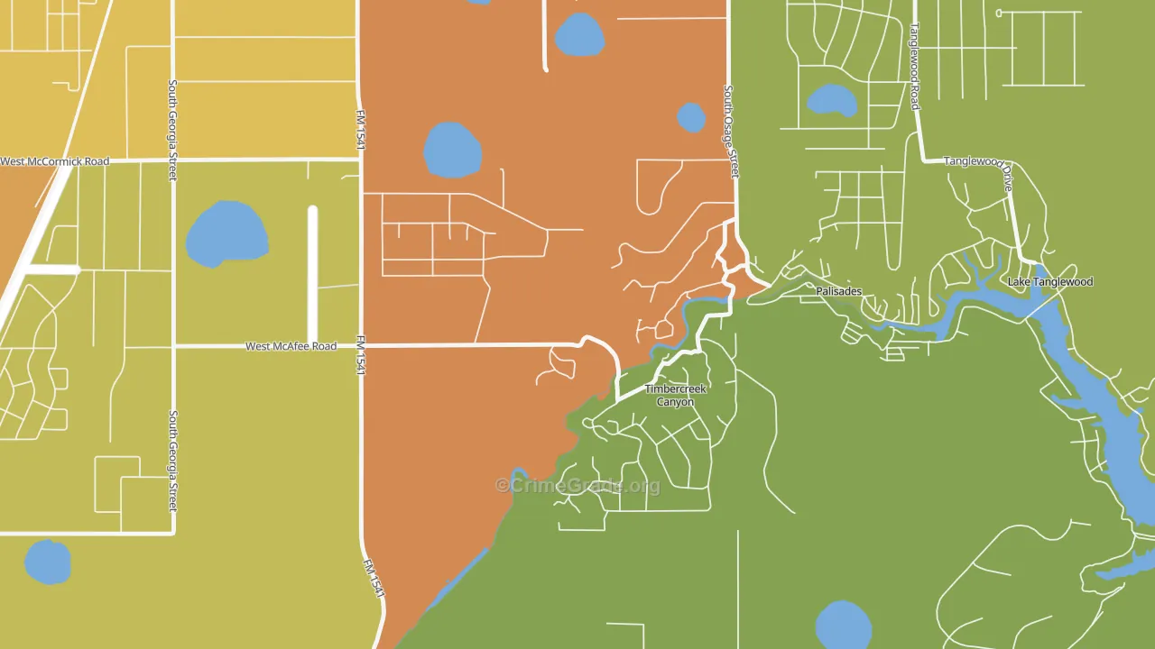 Timbercreek Canyon, TX Map of Drug-Related Crime Rates