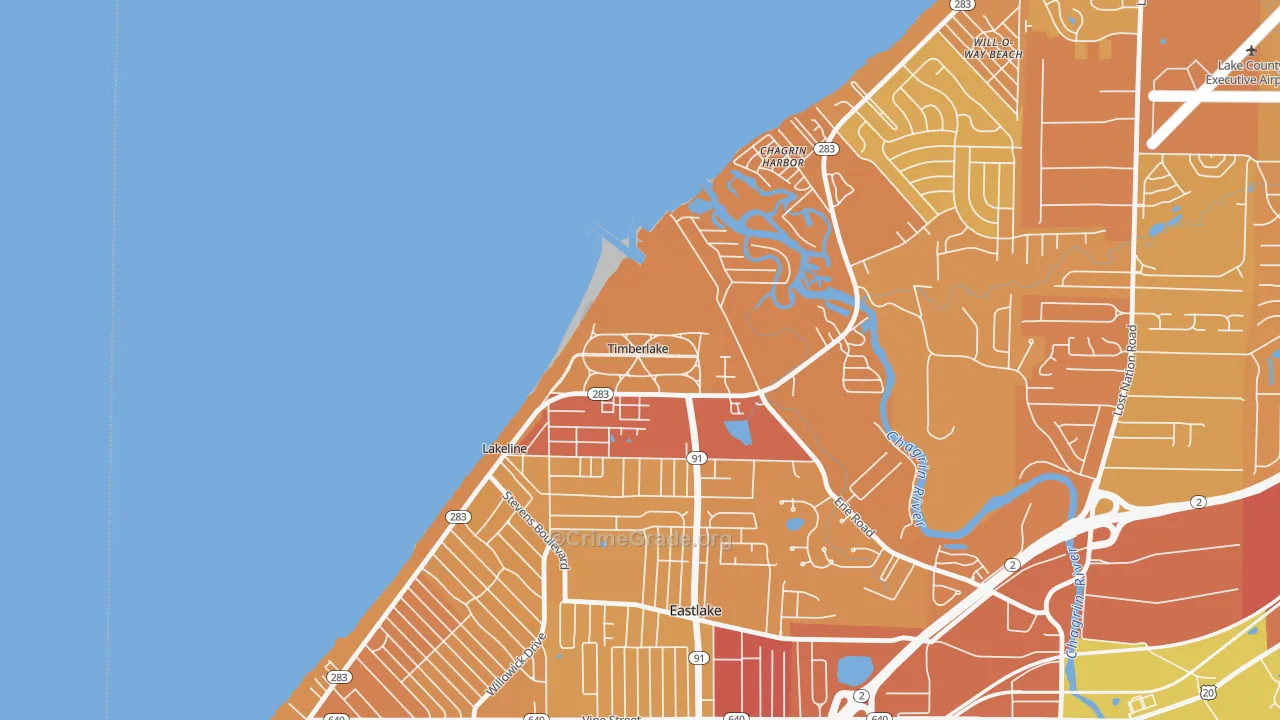 Timberlake, OH Map of Drug-Related Crime Rates