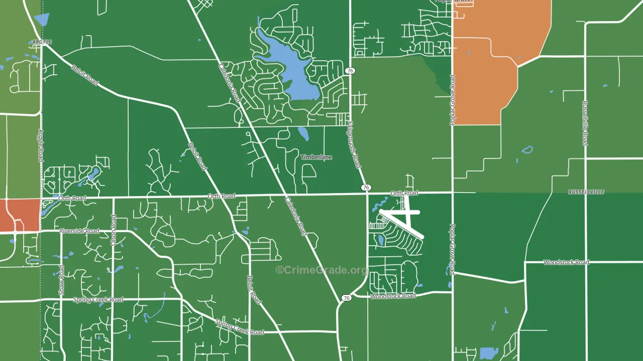 Timberlane, IL Map of Drug-Related Crime Rates