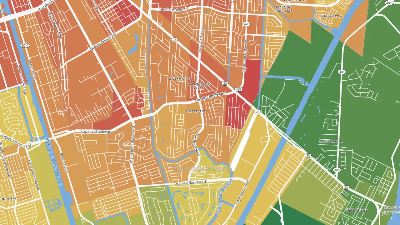 Timberlane, LA Map of Drug-Related Crime Rates