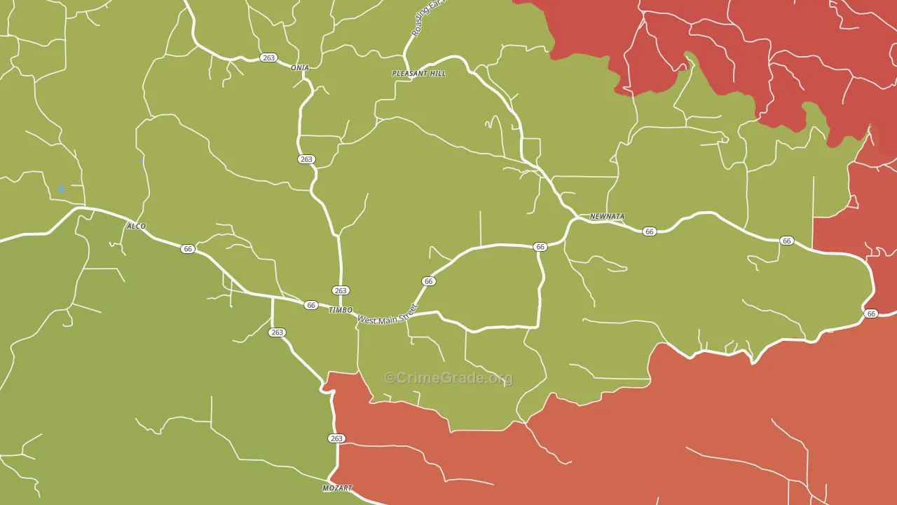Timbo, AR Map of Drug-Related Crime Rates