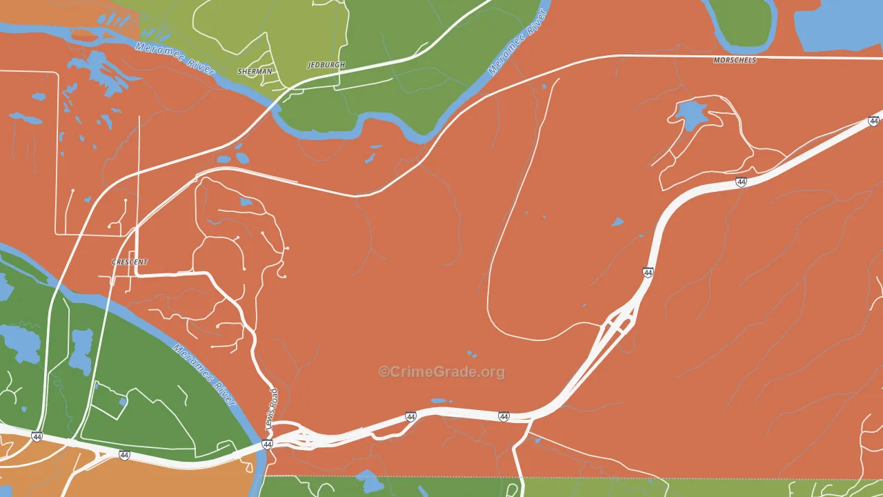 Times Beach, MO Map of Drug-Related Crime Rates