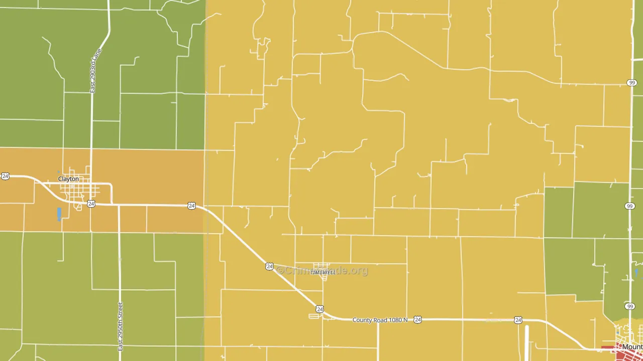 Timewell, IL Map of Drug-Related Crime Rates