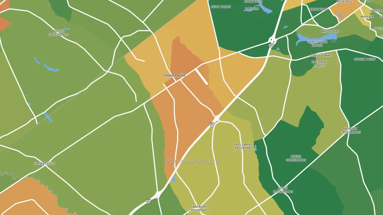 Timmonsville, SC Map of Drug-Related Crime Rates