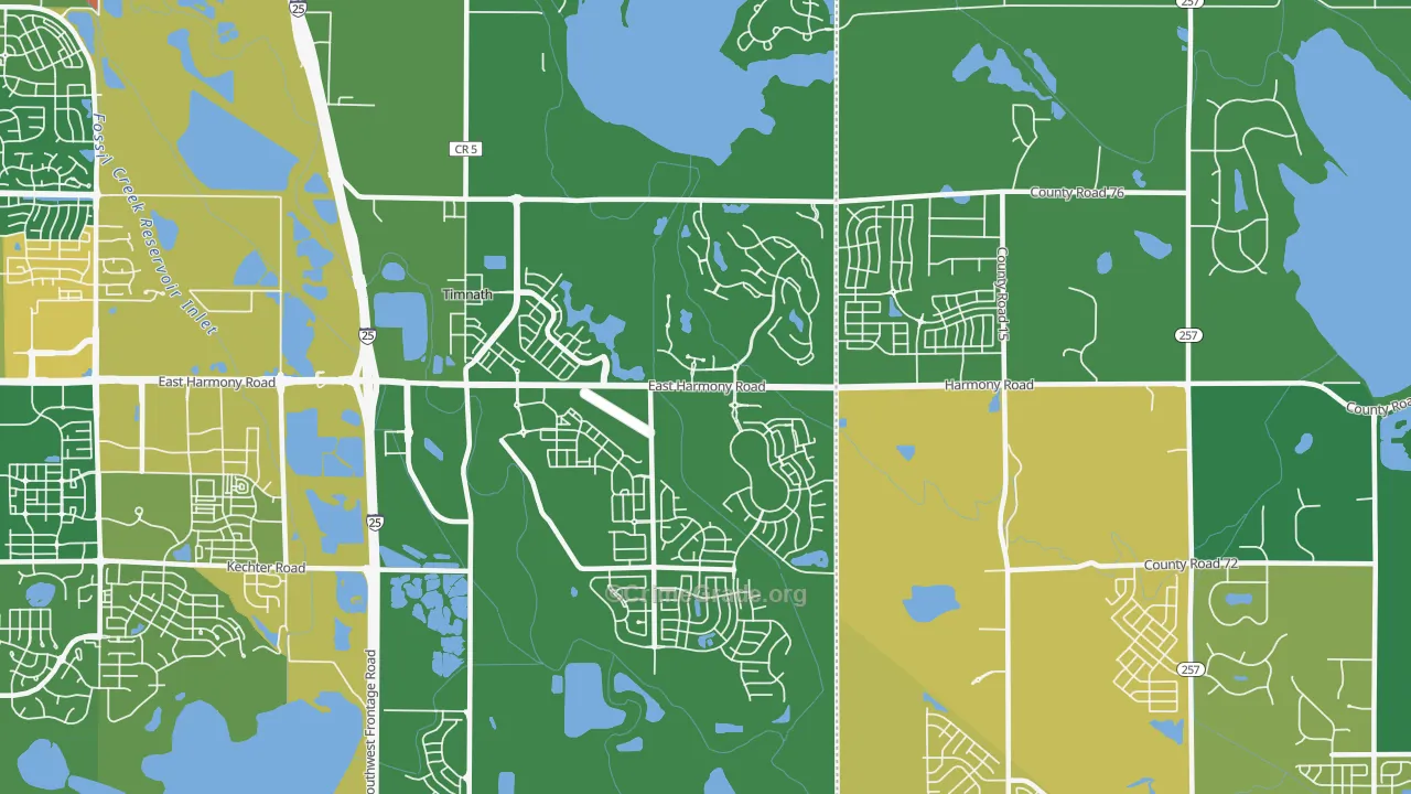 Timnath, CO Map of Drug-Related Crime Rates