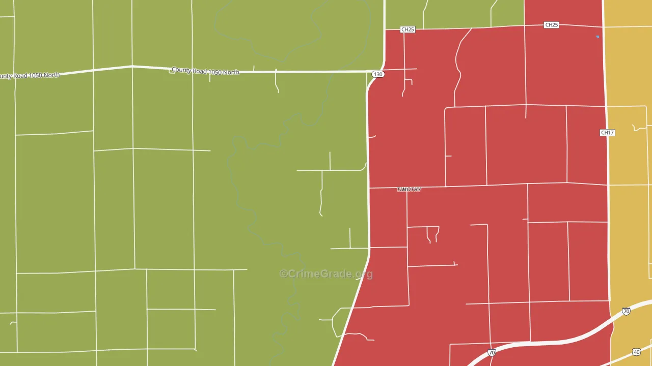 Timothy, IL Map of Drug-Related Crime Rates