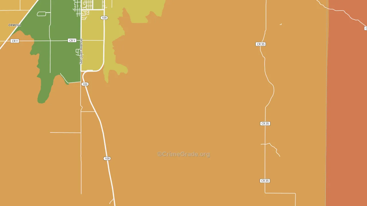 Timpas, CO Map of Drug-Related Crime Rates