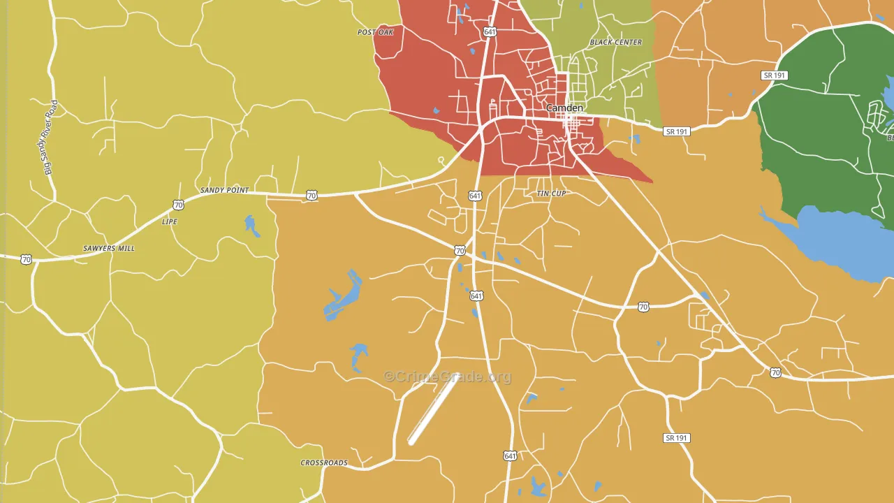 Tin Cup, TN Map of Drug-Related Crime Rates