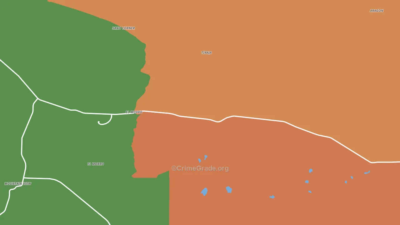 Tinaja, NM Map of Drug-Related Crime Rates