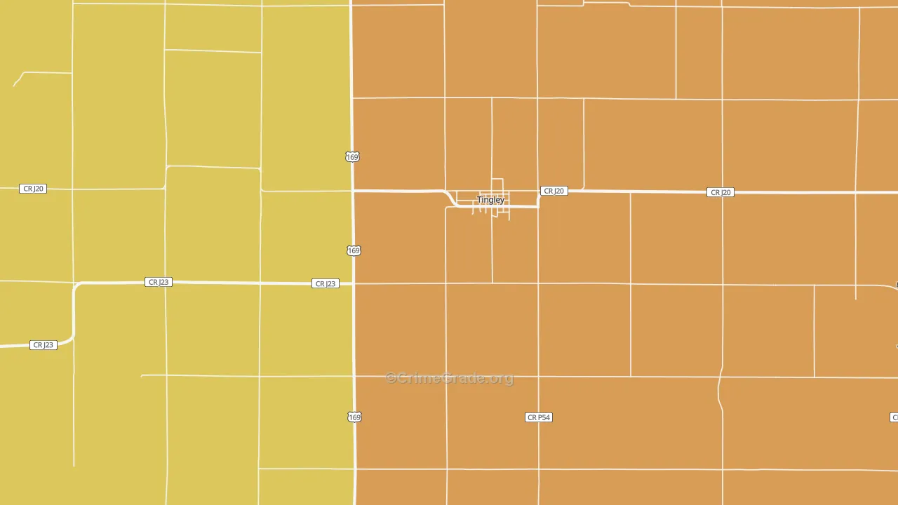 Tingley, IA Map of Drug-Related Crime Rates
