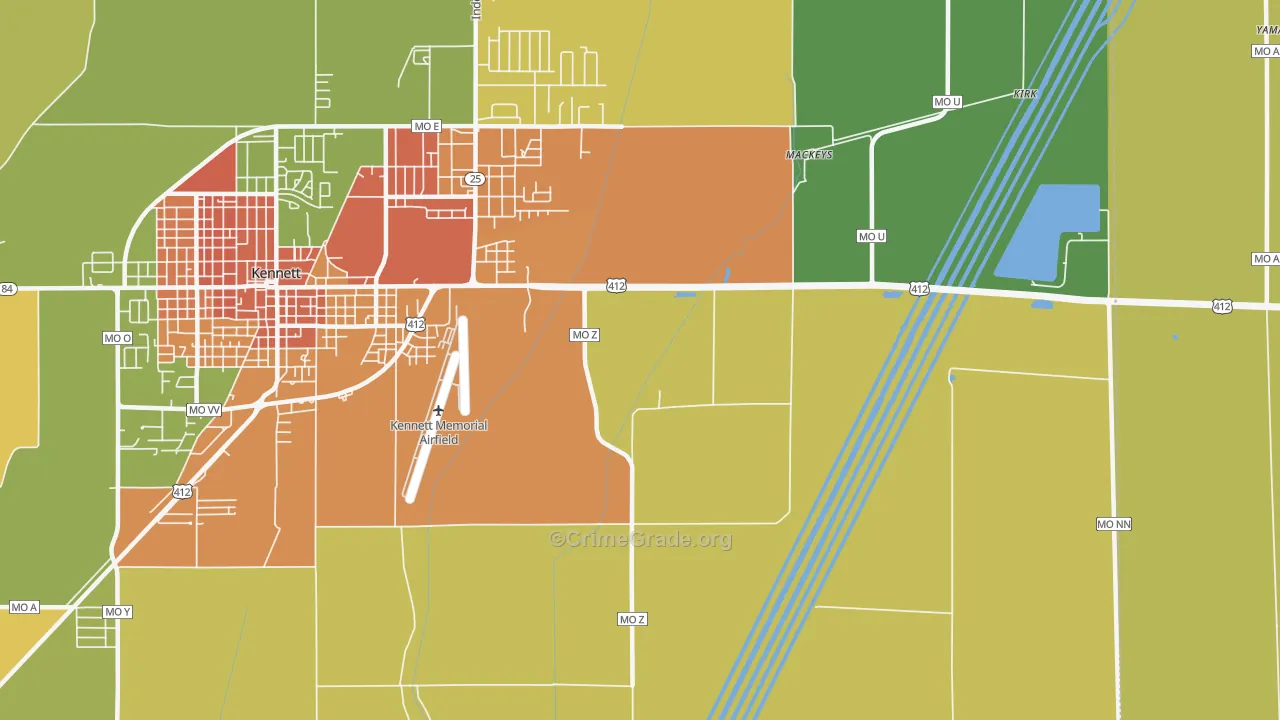Tinkerville, MO Map of Drug-Related Crime Rates