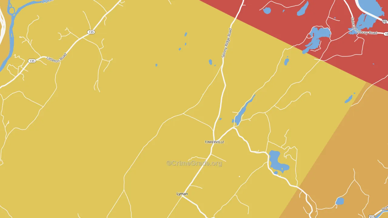Tinkerville, NH Map of Drug-Related Crime Rates
