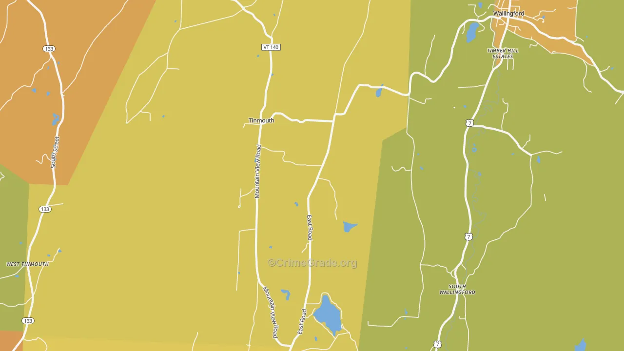 Tinmouth, VT Map of Drug-Related Crime Rates