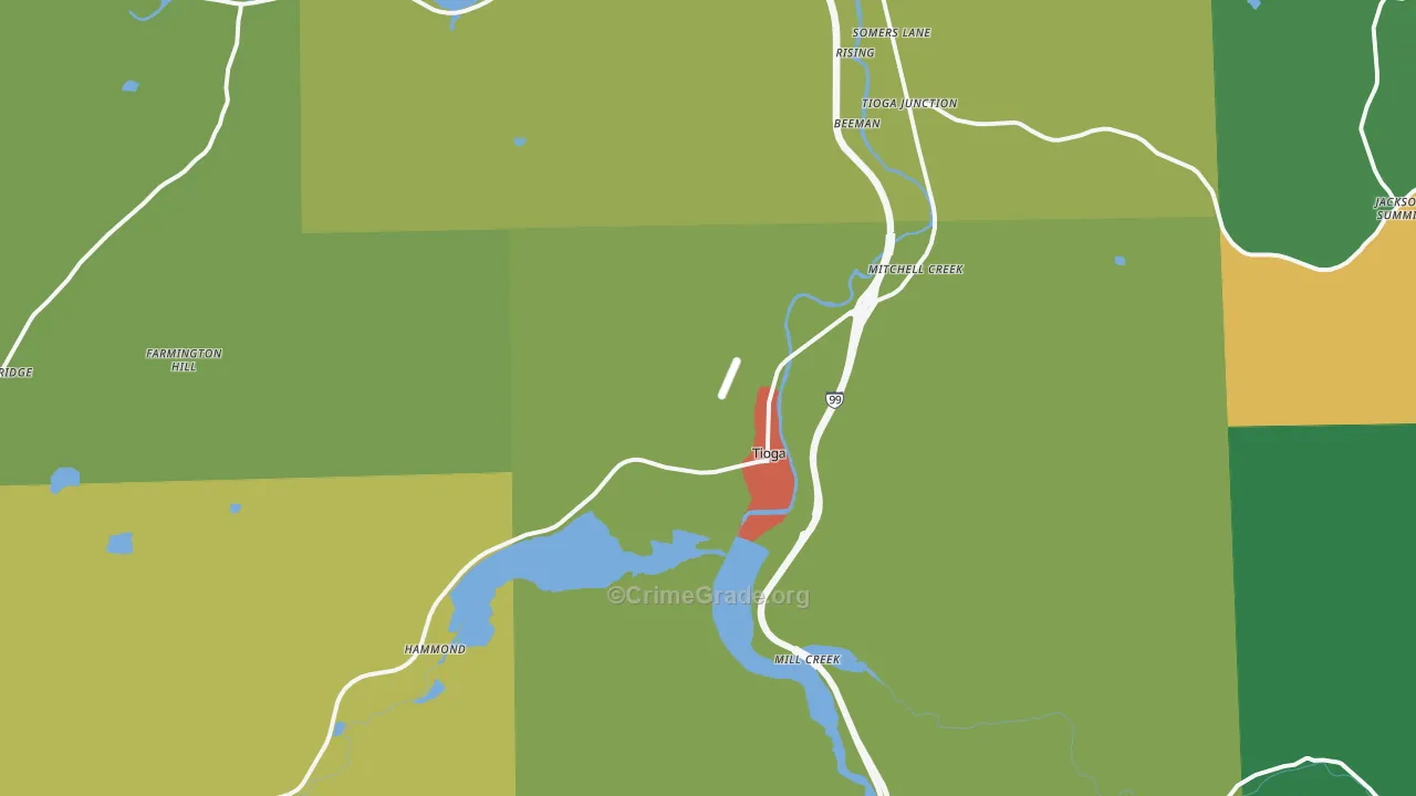 Tioga, PA Map of Drug-Related Crime Rates