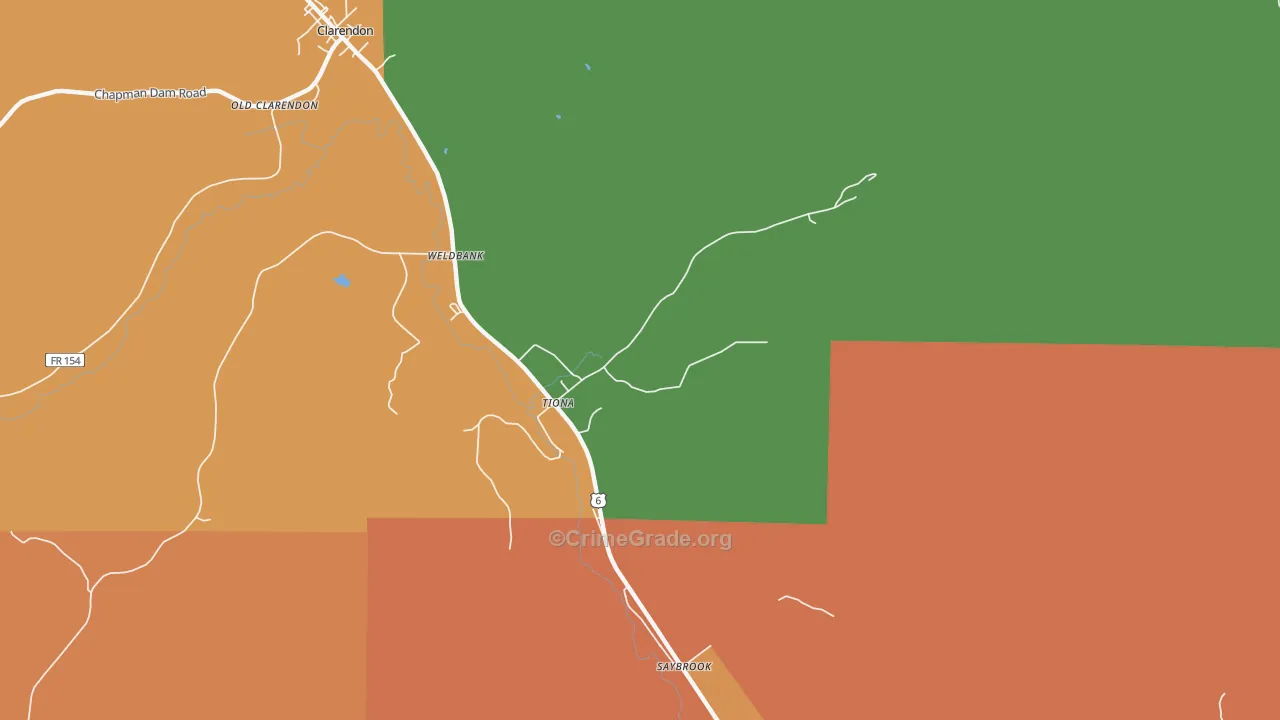 Tiona, PA Map of Drug-Related Crime Rates