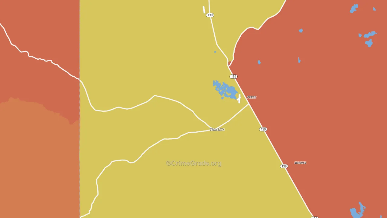 Tionesta, CA Map of Drug-Related Crime Rates