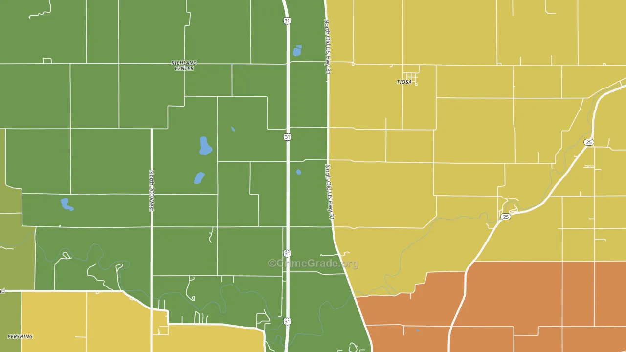 Tiosa, IN Map of Drug-Related Crime Rates