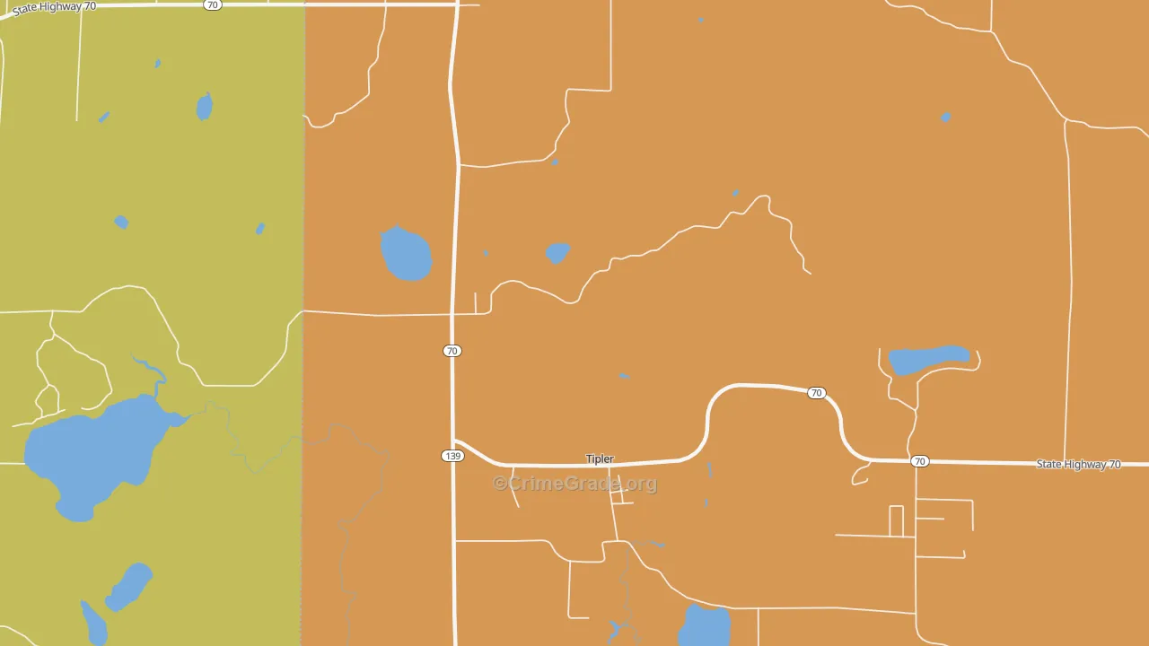 Tipler, WI Map of Drug-Related Crime Rates