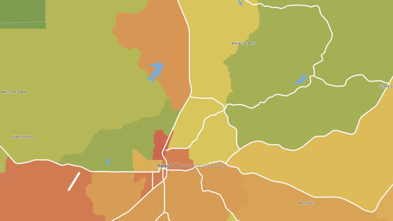 Tippah County, MS Map of Drug-Related Crime Rates
