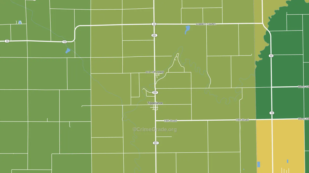 Tippecanoe, IN Map of Drug-Related Crime Rates