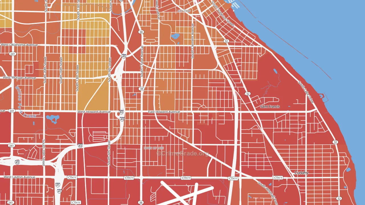 Tippecanoe, Milwaukee, WI Map of Drug-Related Crime Rates