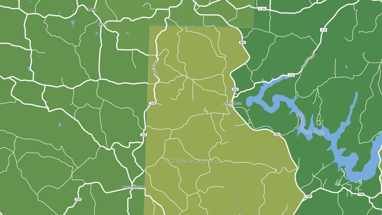 Tippecanoe, OH Map of Drug-Related Crime Rates