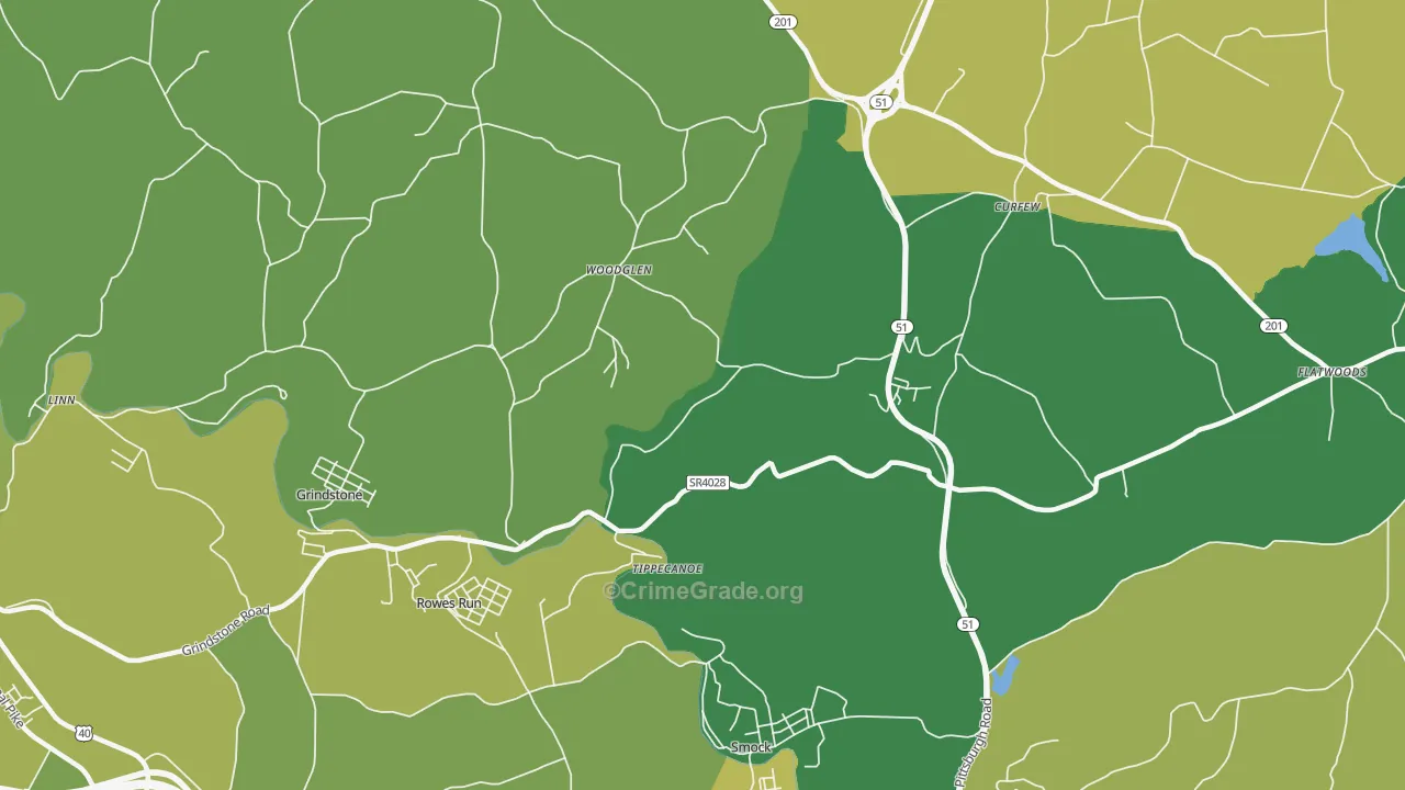 Tippecanoe, PA Map of Drug-Related Crime Rates