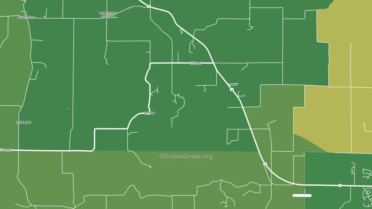 Tipton, IL Map of Drug-Related Crime Rates