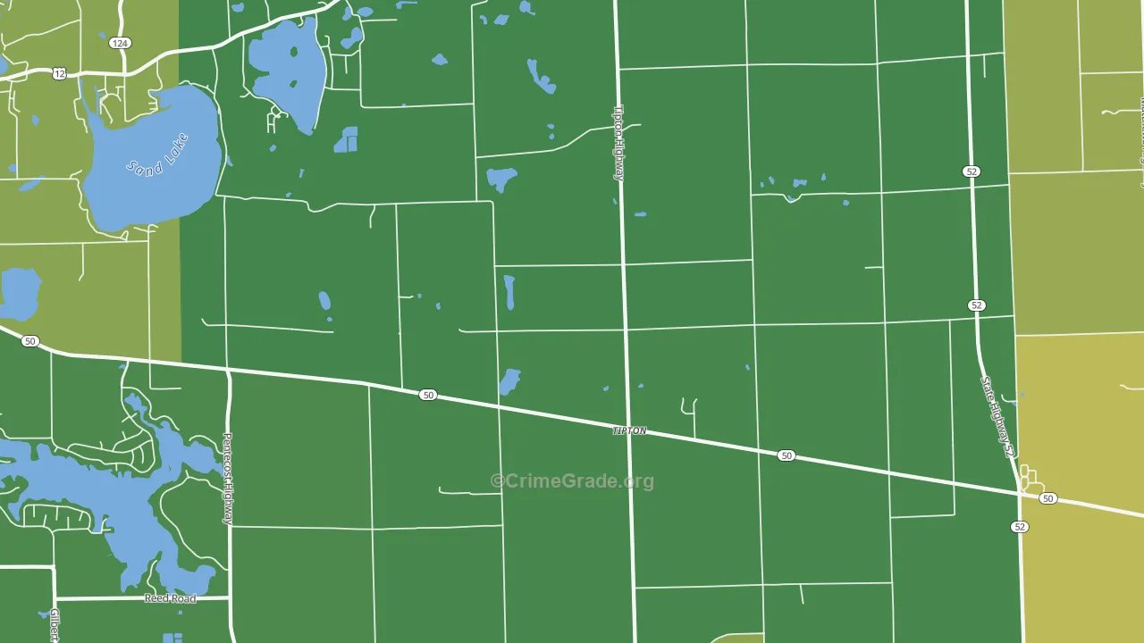 Tipton, MI Map of Drug-Related Crime Rates