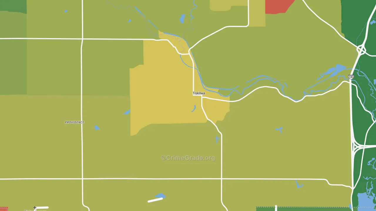Tiskilwa, IL Map of Drug-Related Crime Rates