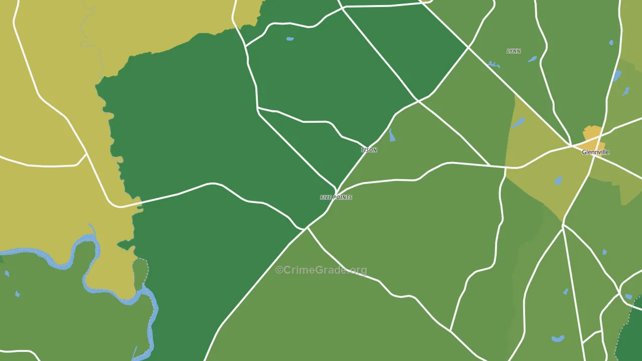 Tison, GA Map of Drug-Related Crime Rates