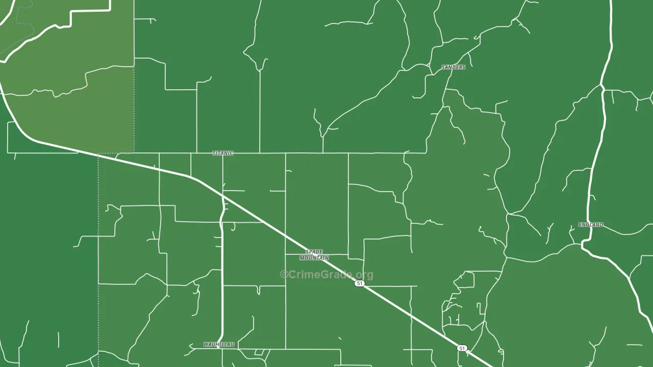 Titanic, OK Map of Drug-Related Crime Rates