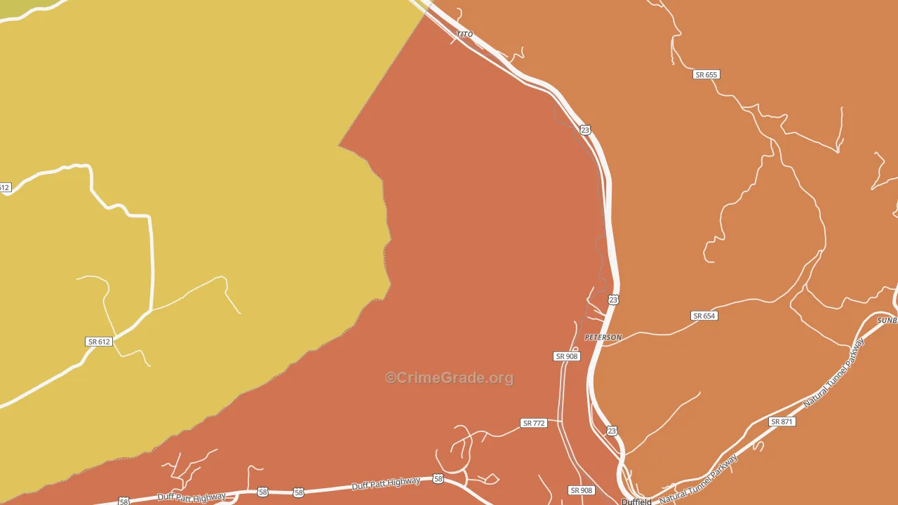 Tito, VA Map of Drug-Related Crime Rates