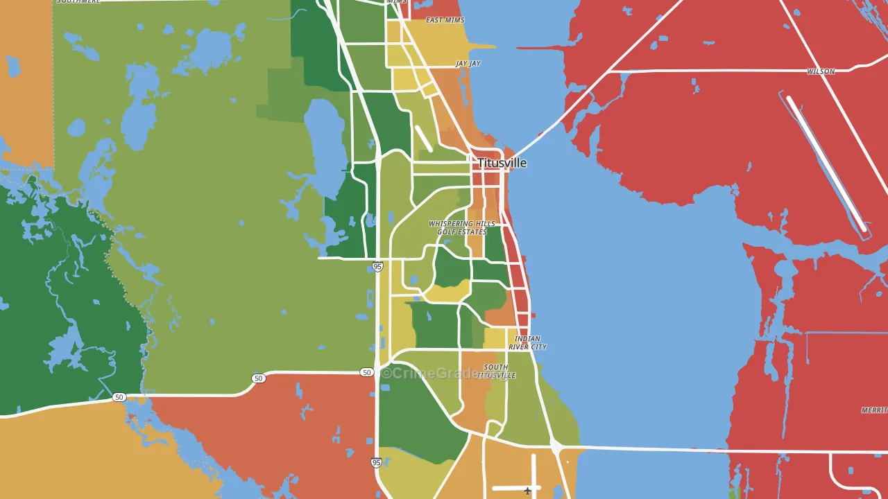 Titusville, FL Map of Drug-Related Crime Rates