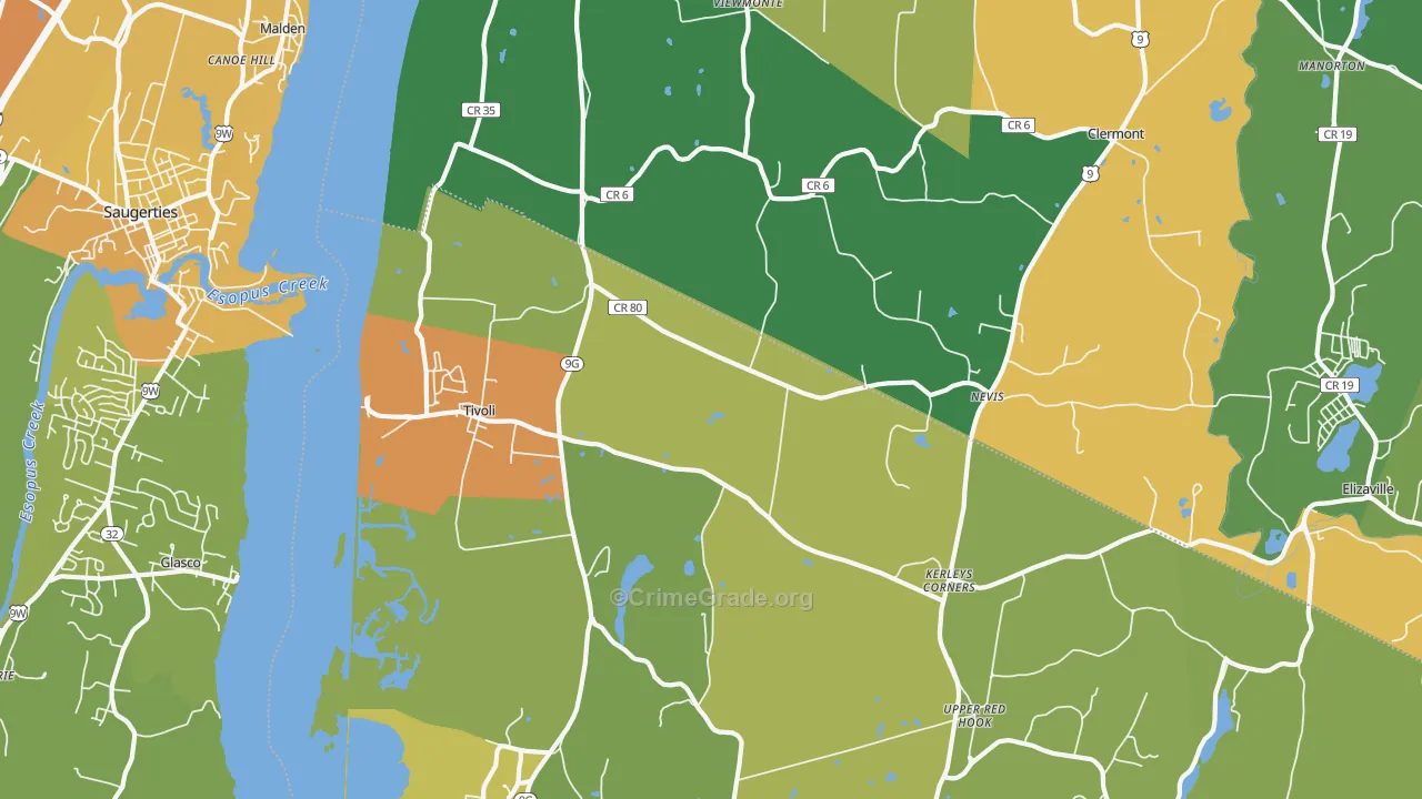 Tivoli, NY Map of Drug-Related Crime Rates