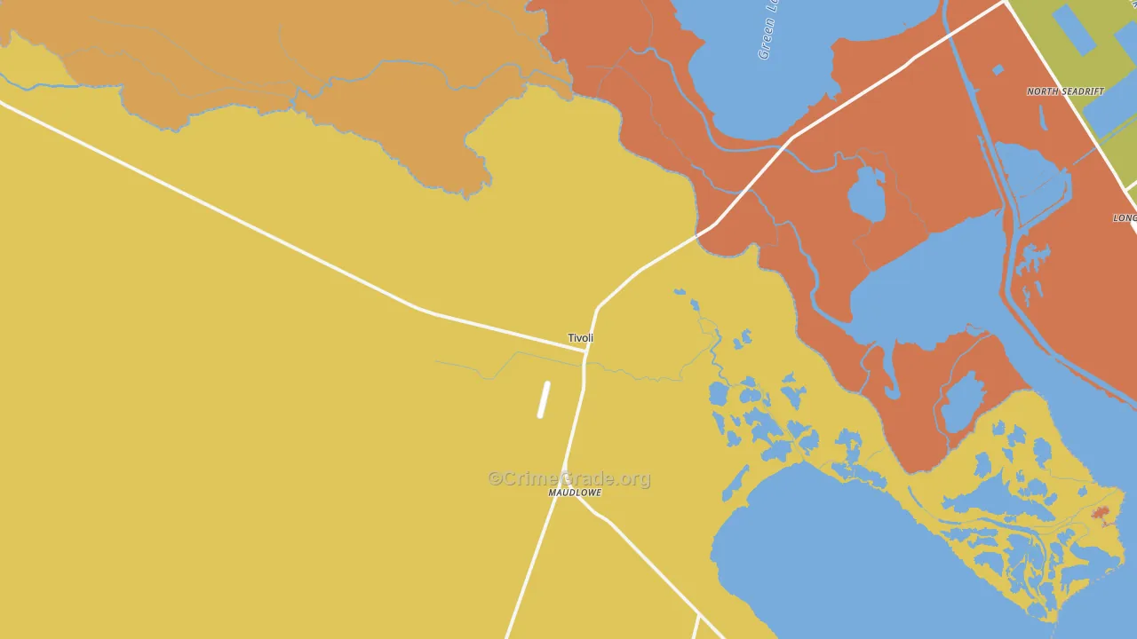Tivoli, TX Map of Drug-Related Crime Rates