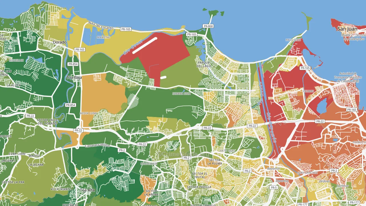 Toa Baja, PR Map of Drug-Related Crime Rates