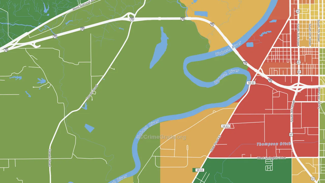 Toad Hop, IN Map of Drug-Related Crime Rates