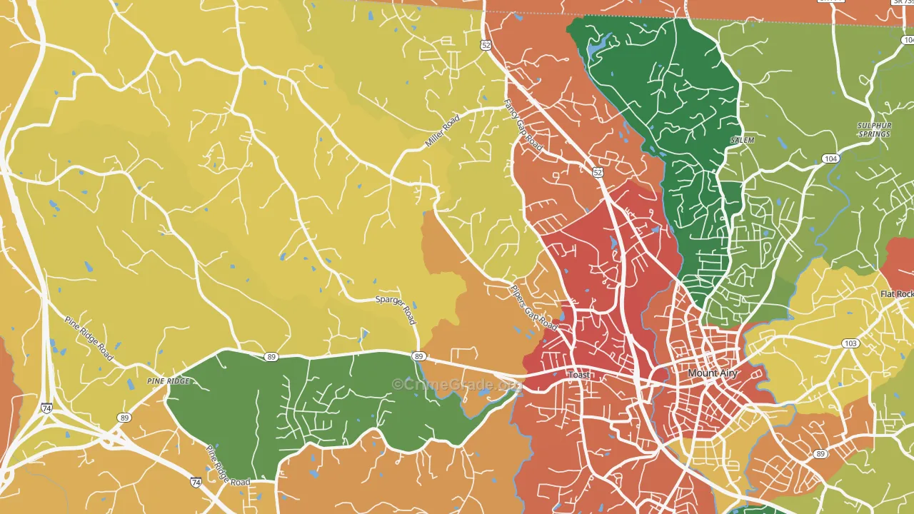 Toast, NC Map of Drug-Related Crime Rates