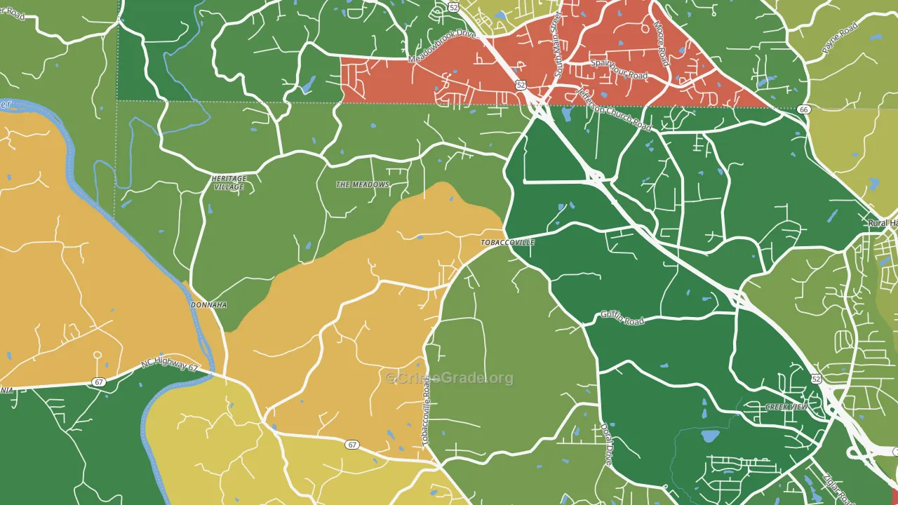 Tobaccoville, NC Map of Drug-Related Crime Rates