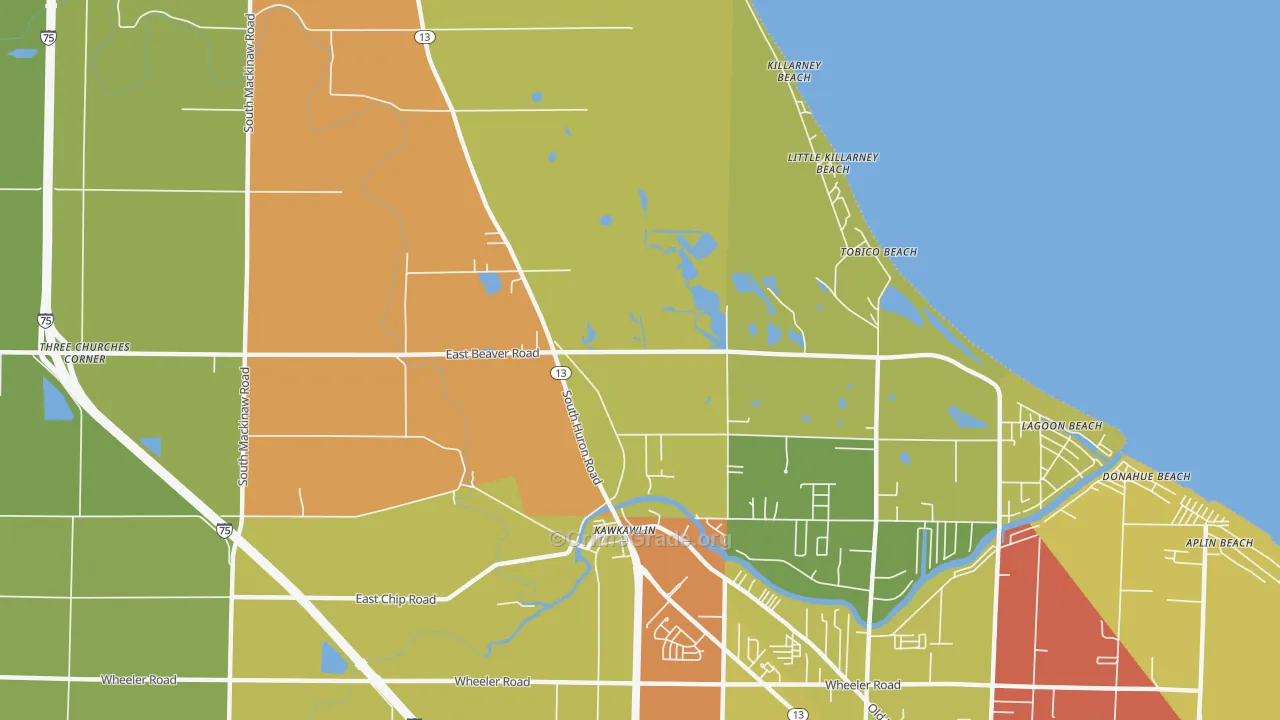 Tobico Beach, MI Map of Drug-Related Crime Rates