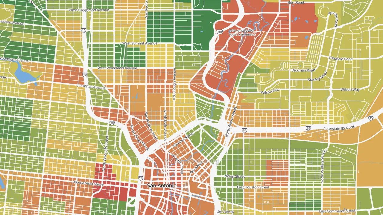 Tobin Hill, San Antonio, TX Map of Drug-Related Crime Rates