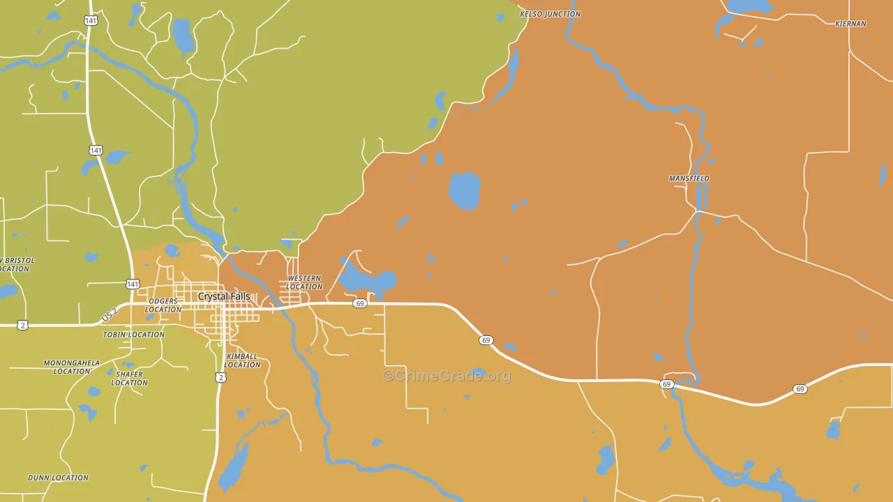Tobin Location, MI Map of Drug-Related Crime Rates