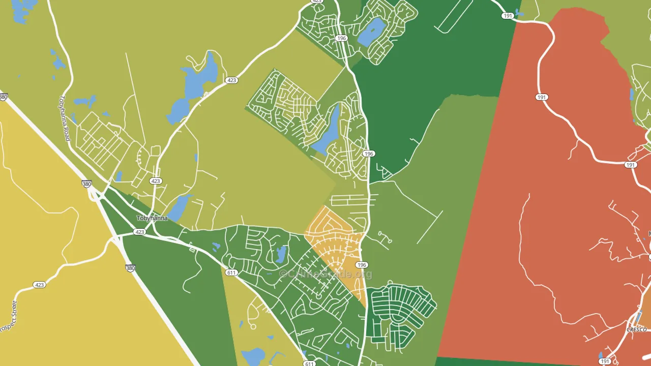 Tobyhanna, PA Map of Drug-Related Crime Rates