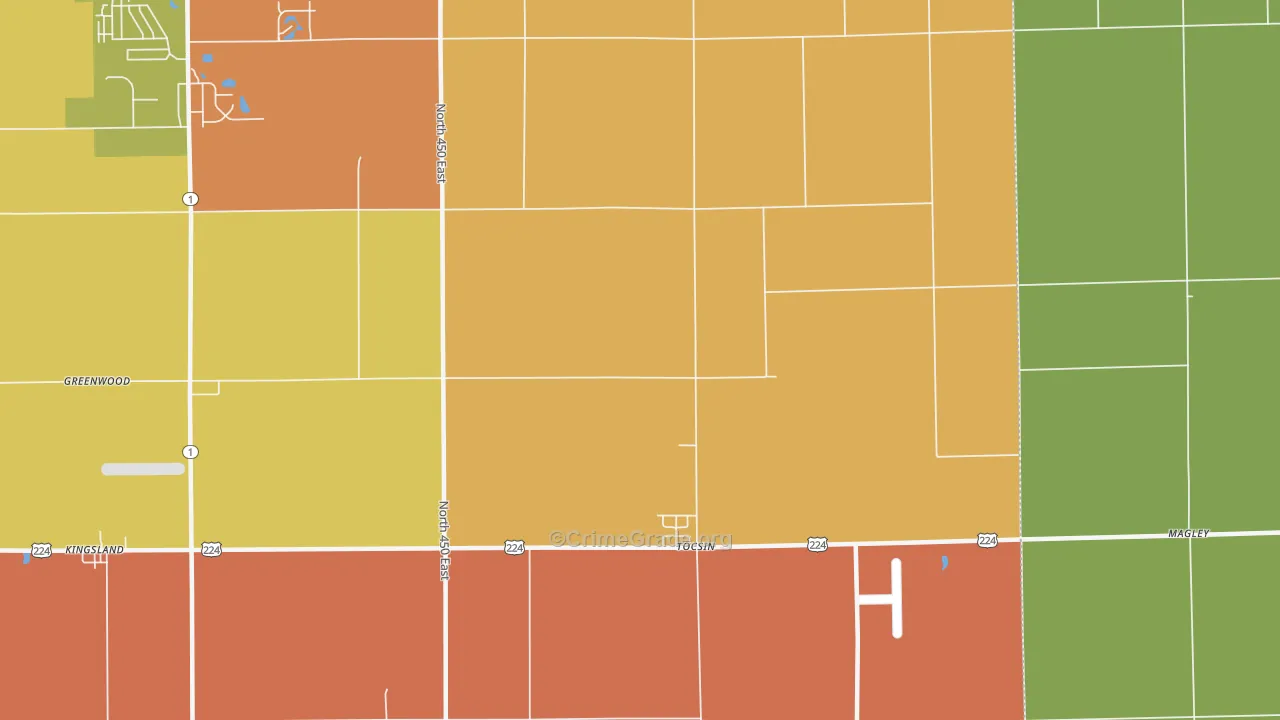 Tocsin, IN Map of Drug-Related Crime Rates