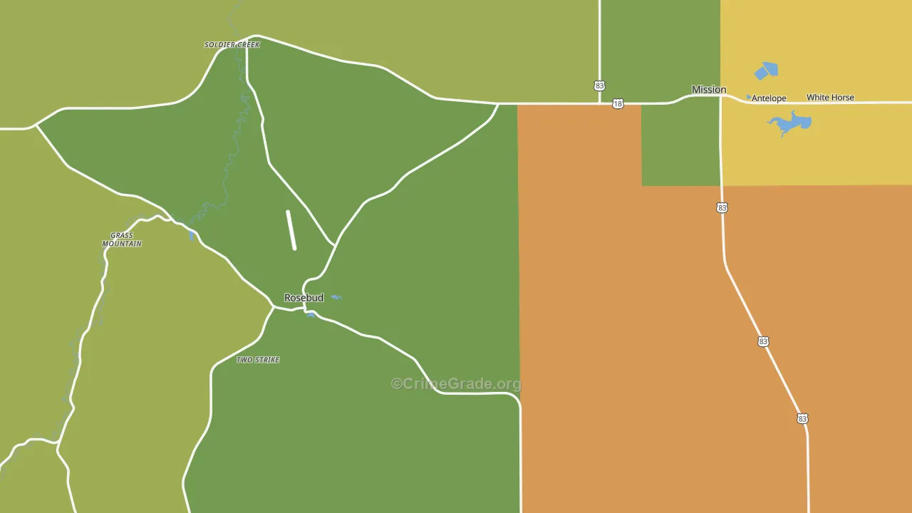 Todd County, SD Map of Drug-Related Crime Rates