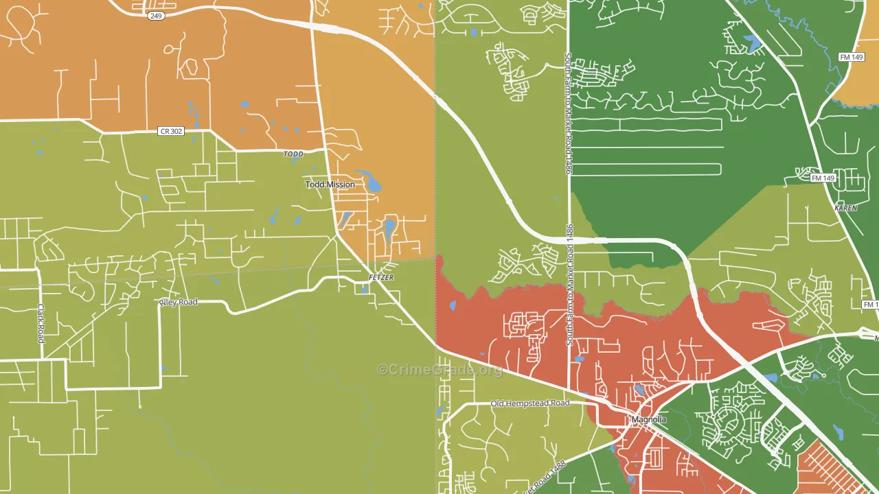 Todd Mission, TX Map of Drug-Related Crime Rates