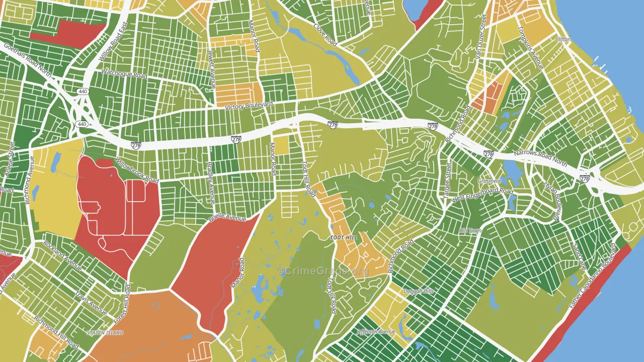 Todt Hill, Staten Island, NY Map of Drug-Related Crime Rates