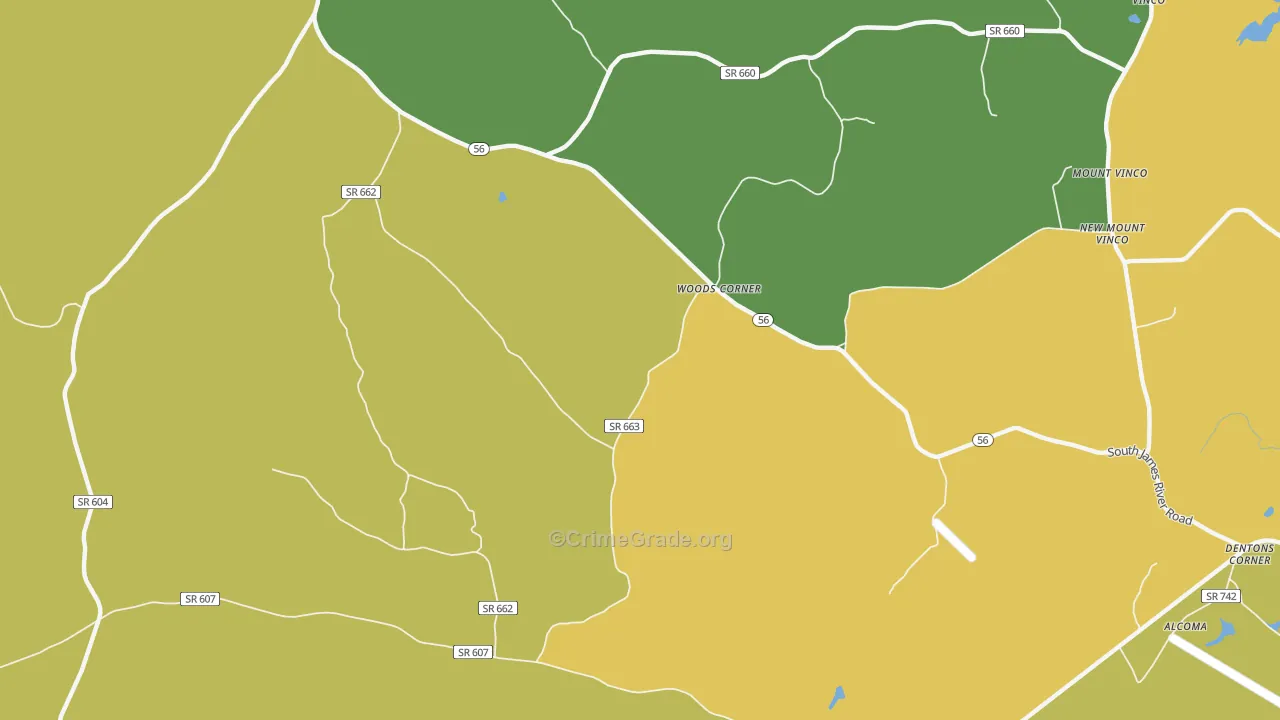 Toga, VA Map of Drug-Related Crime Rates
